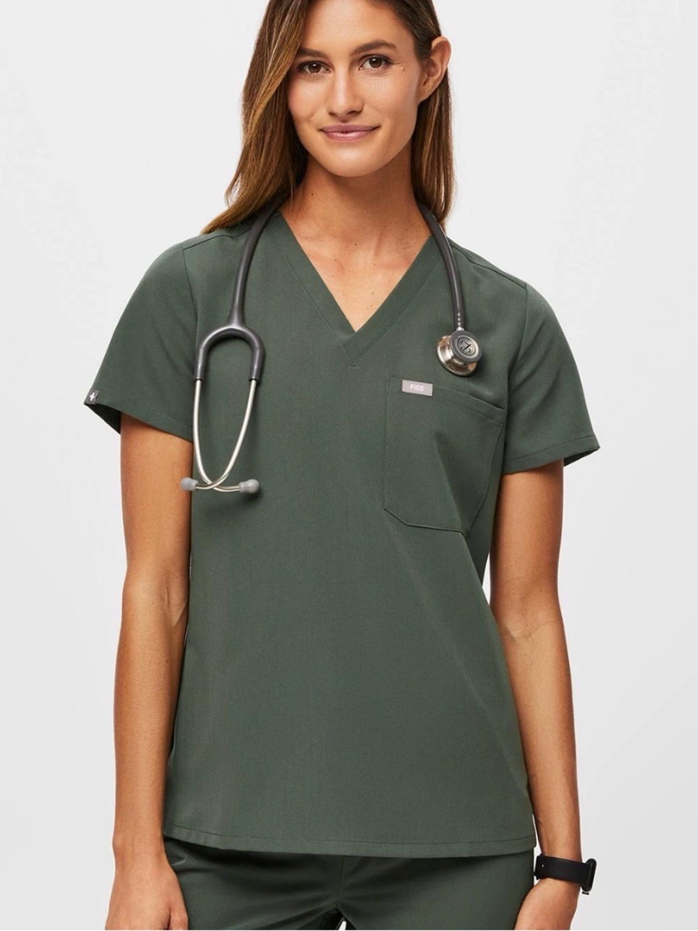 Figs Women’s Catarina Scrub Top, Moss Green, Medium